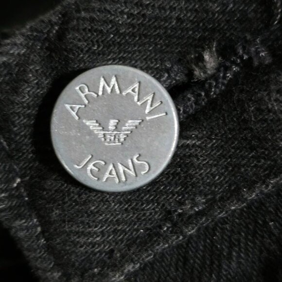 Vintage Armani Jeans 6 Womens 80s / 90s Straight High Rise Black Denim Usa 29x34 - Picture 7 of 16